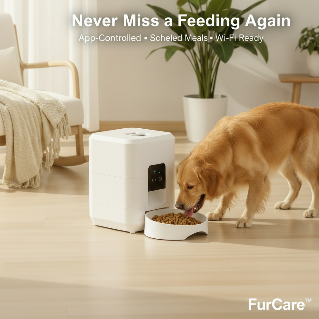 FurCare™ Smart Pet Feeder (2.4GHz Wi-Fi) — App Control + Scheduled Meals