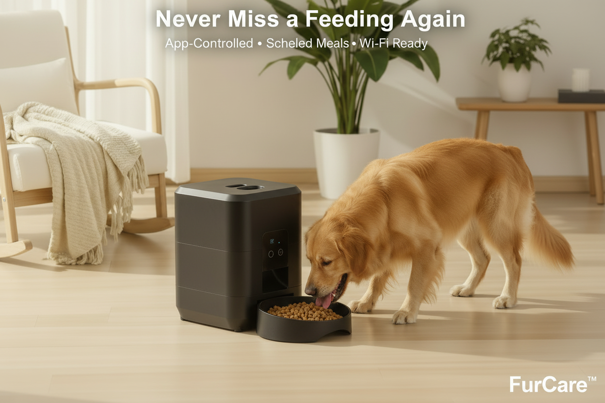 FurCare™ Smart Pet Feeder (2.4GHz Wi-Fi) — App Control + Scheduled Meals