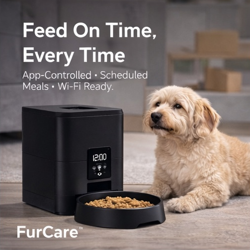 FurCare™ Smart Pet Feeder (2.4GHz Wi-Fi) — App Control + Scheduled Meals