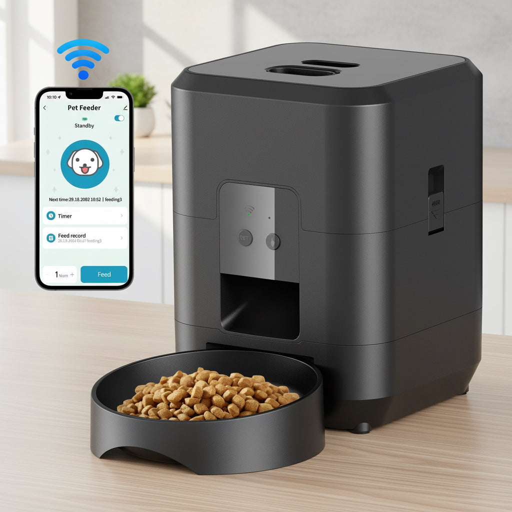 FurCare™ Smart Pet Feeder (2.4GHz Wi-Fi) — App Control + Scheduled Meals